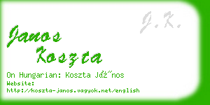 janos koszta business card